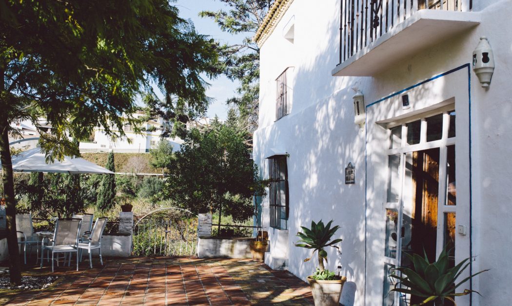 The front terrace of a Spanish Villa