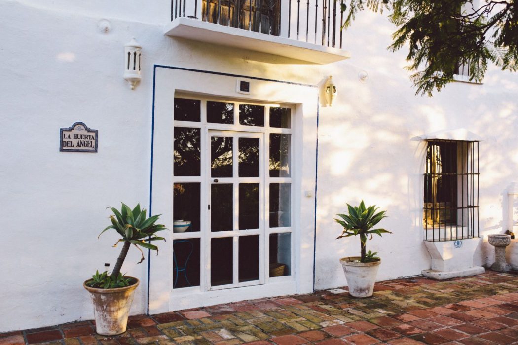 Front entrance to a traditional Spain villa near Malaga