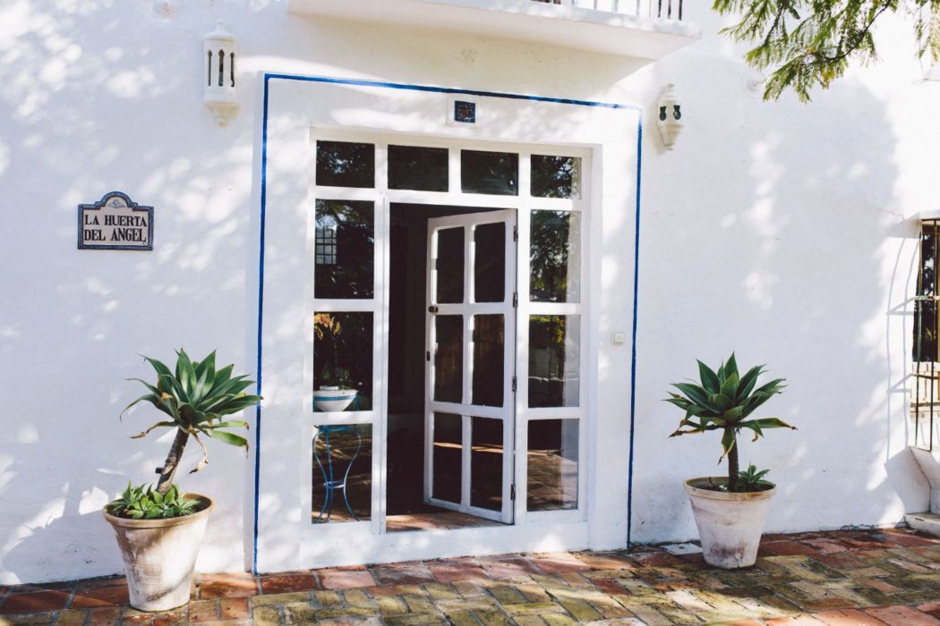 Front entrance to La Huerta del Angel, a beautiful Malaga villa in Spain